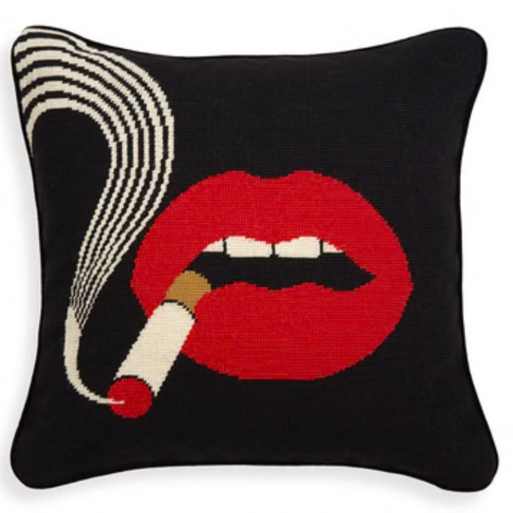 Jonathan Adler Red and Black Accent Pillow for Modern Decor